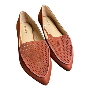 TORRID Women's Fall Orange Laser Cut Out Slide On Shoes NWOT Size 9W